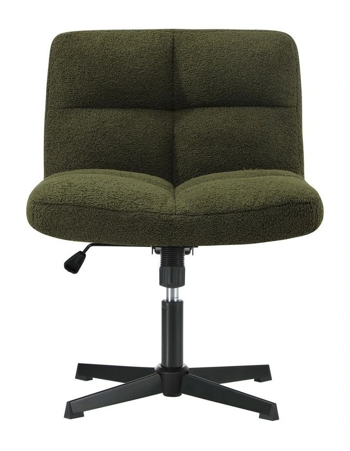Oikiture  Armless Office Desk Chair  Boucle Green image 2