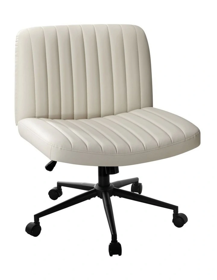 Oikiture Armless Office Desk Chair Leather image 1