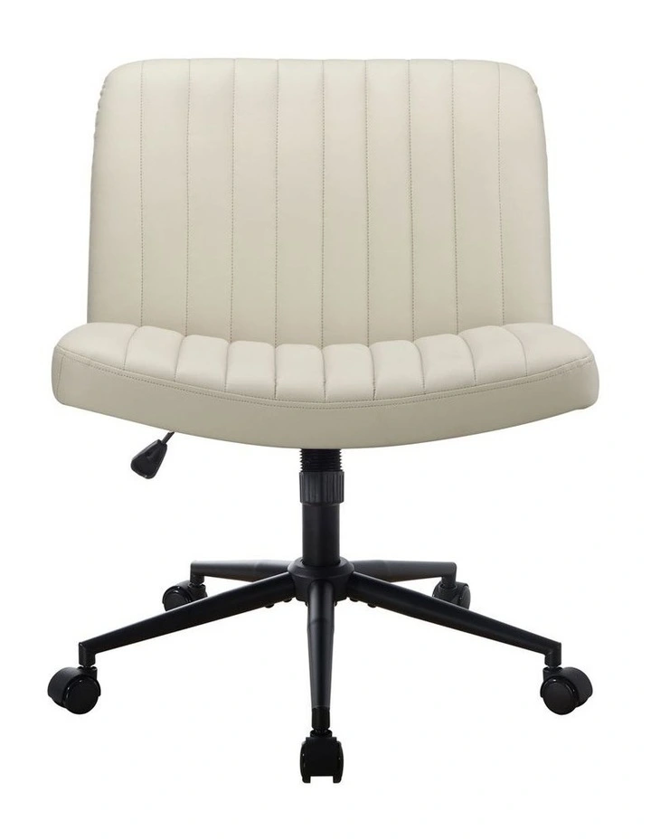 Oikiture Armless Office Desk Chair Leather image 2