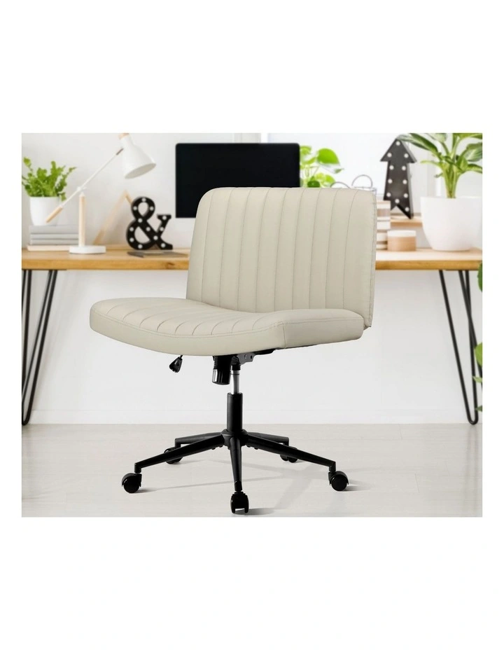Oikiture Armless Office Desk Chair Leather image 5