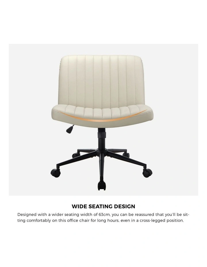 Oikiture Armless Office Desk Chair Leather image 7