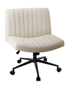 Oikiture Armless Office Desk Chair Linen Beige