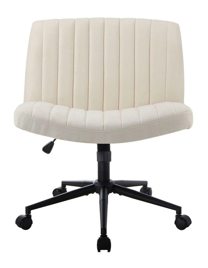 Oikiture Armless Office Desk Chair Linen Beige image 2