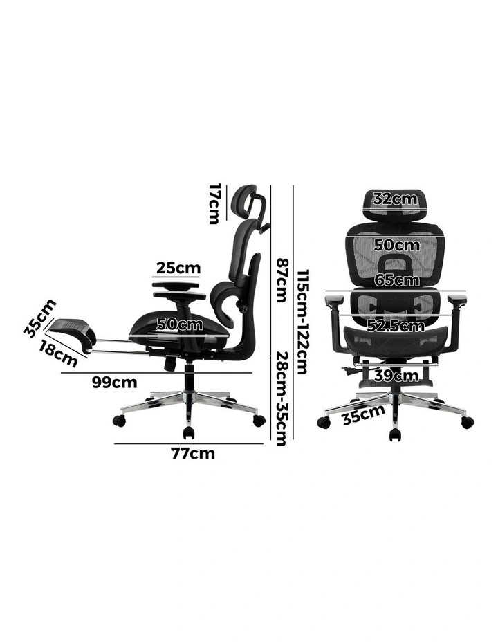 Oikiture Ergonomic Office Chair Black image 3