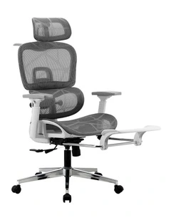 Oikiture Ergonomic Office Chair White&Grey
