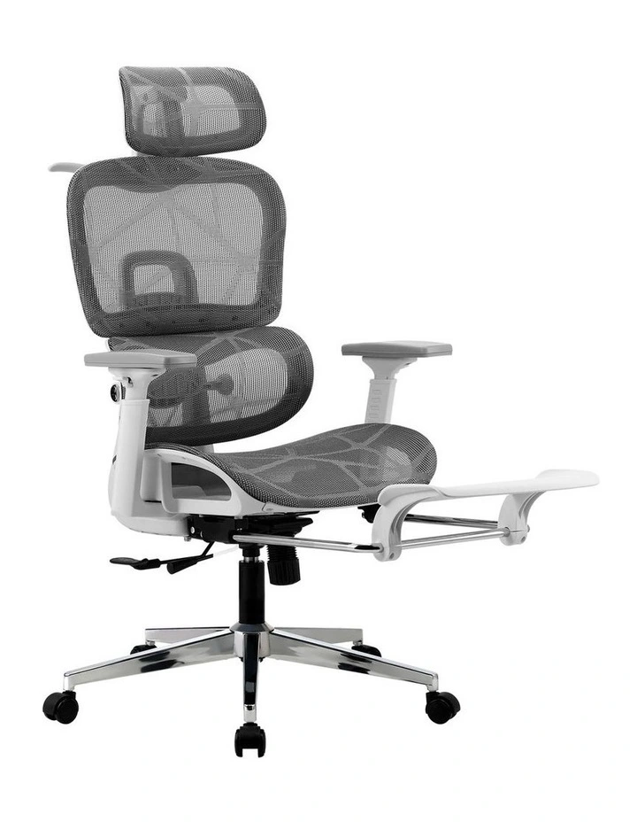 Oikiture Ergonomic Office Chair White&Grey image 1