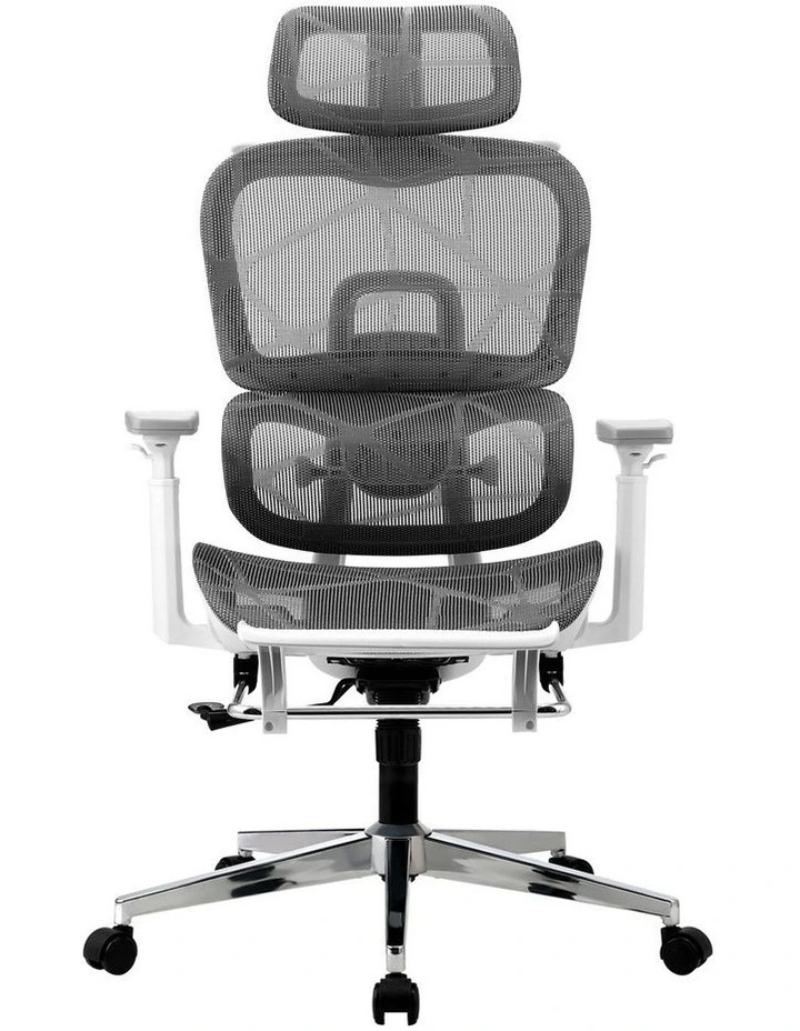 Oikiture Ergonomic Office Chair White&Grey image 2