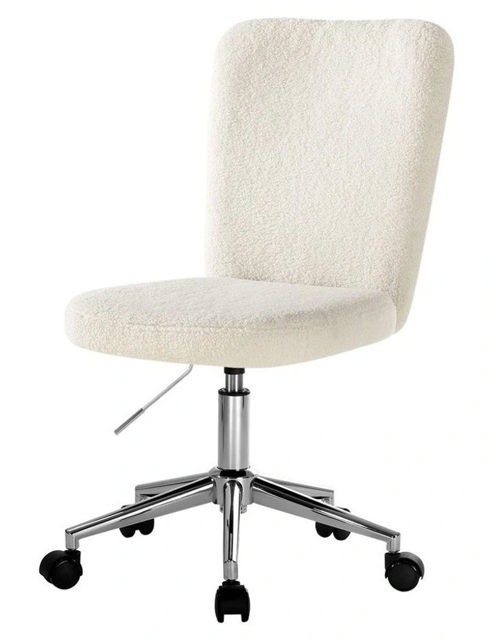 Oikiture High Back Armless Home Office Chair Boucle image 1