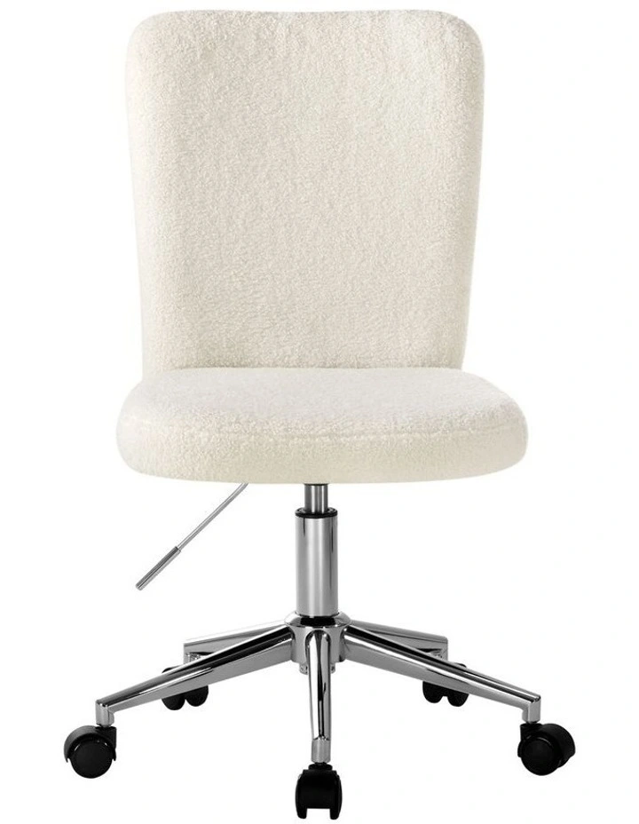 Oikiture High Back Armless Home Office Chair Boucle image 2