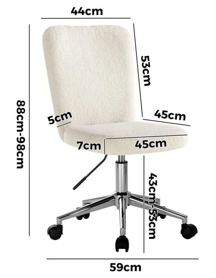 Oikiture High Back Armless Home Office Chair Boucle image 3