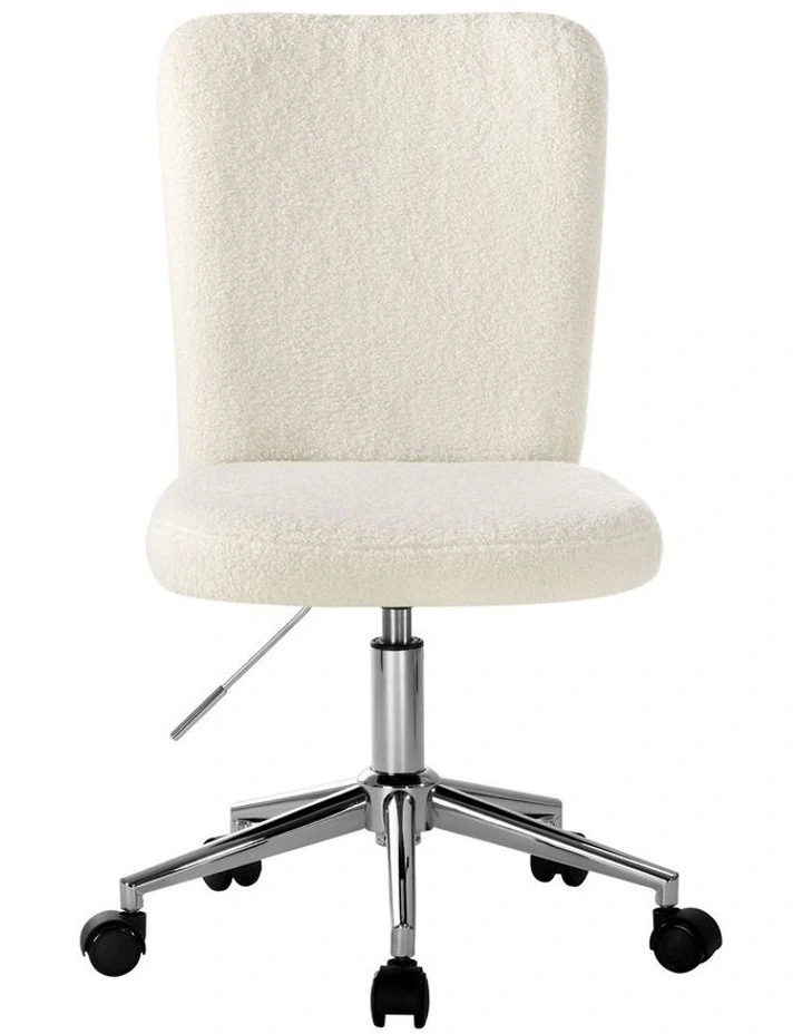 Oikiture High Back Armless Home Office Chair Boucle image 7