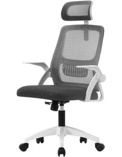 Oikiture Mesh Office Chair Fabric Dark Grey&White