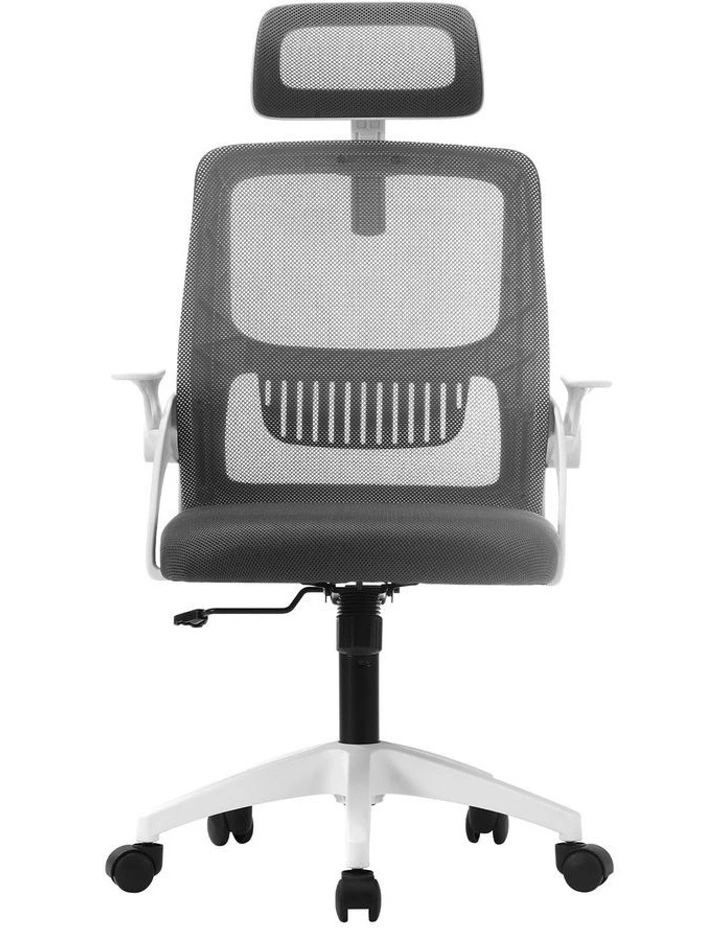 Oikiture Mesh Office Chair Fabric Dark Grey&White image 2