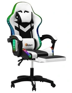 Oikiture LED Massage Gaming Chair