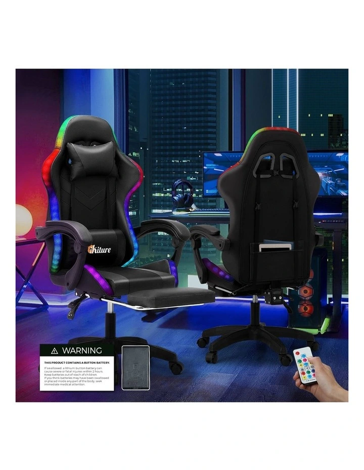 Oikiture LED Massage Gaming Chair image 5