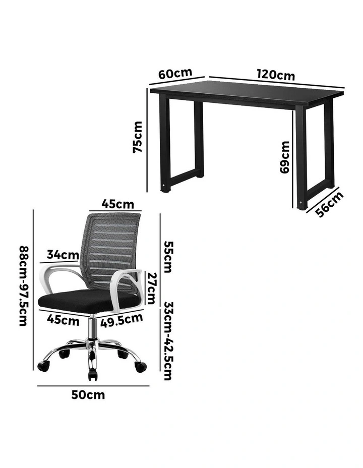 Oikiture Home Office Desk and Chair Set image 3