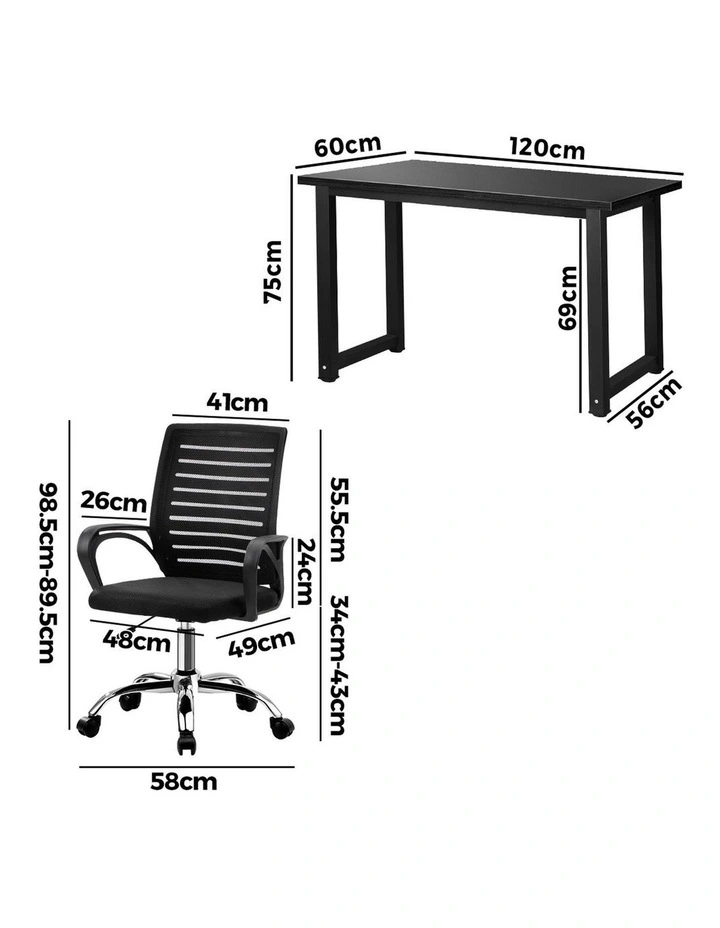 Oikiture Home Office Desk and Chair Set image 3