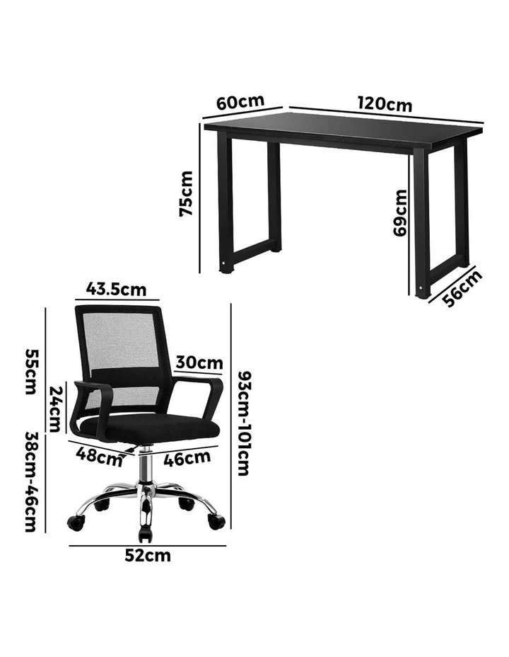 Oikiture Home Office Desk and Chair Set image 3