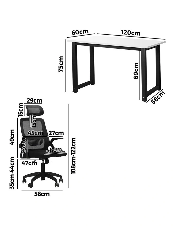 Oikiture Home Office Desk and Chair Set image 3