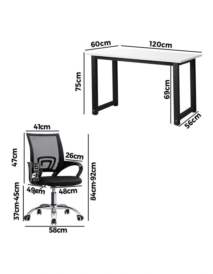 Oikiture Home Office Desk and Chair Set image 3
