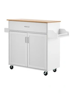 Oikiture Kitchen Island Trolley Rolling Storage Cart with Drawer & Towel Rack