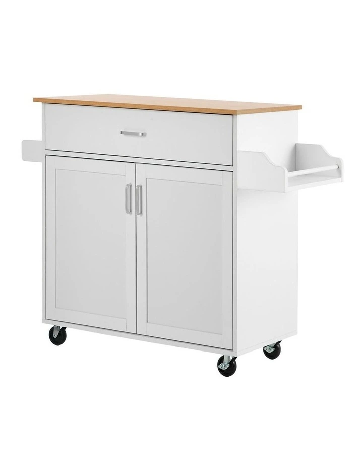 Oikiture Kitchen Island Trolley Rolling Storage Cart with Drawer & Towel Rack image 1