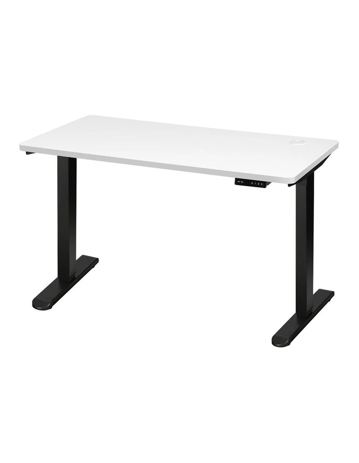 Oikiture Electric Standing Desk Single Motor 1.4m White Tabletop image 1