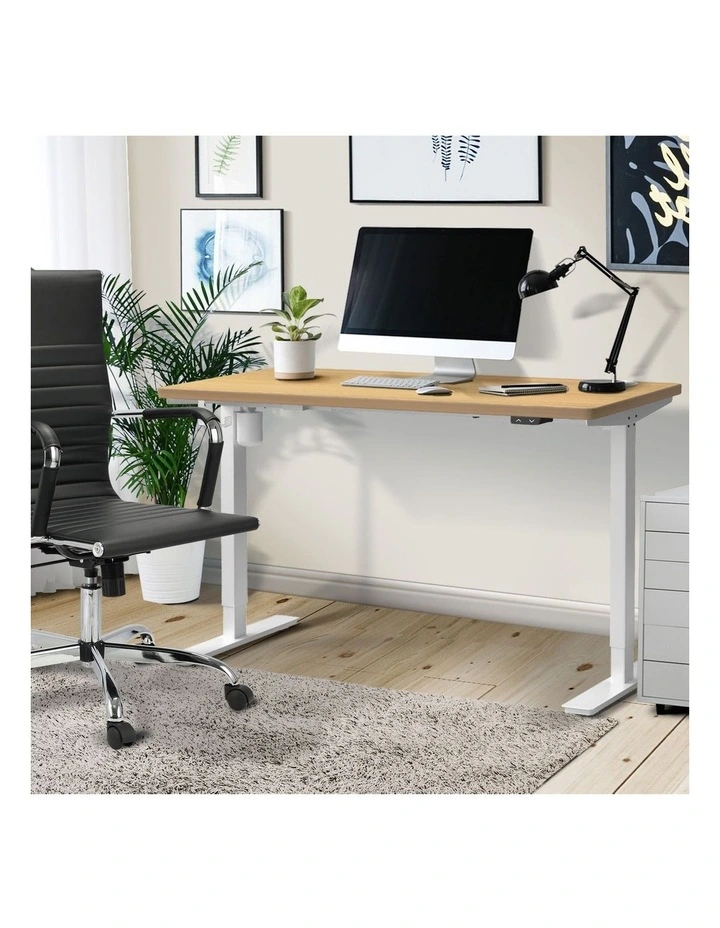 Oikiture Electric Standing Desk Single Motor 140cm OAK Tabletop image 5