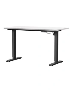 Oikiture Electric Standing Desk Single Motor 120CM White Tabletop