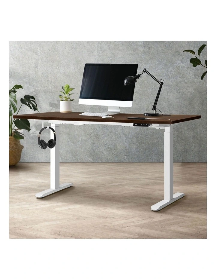 Oikiture Electric Standing Desk Dual Motor 140cm Walnut Tabletop image 4