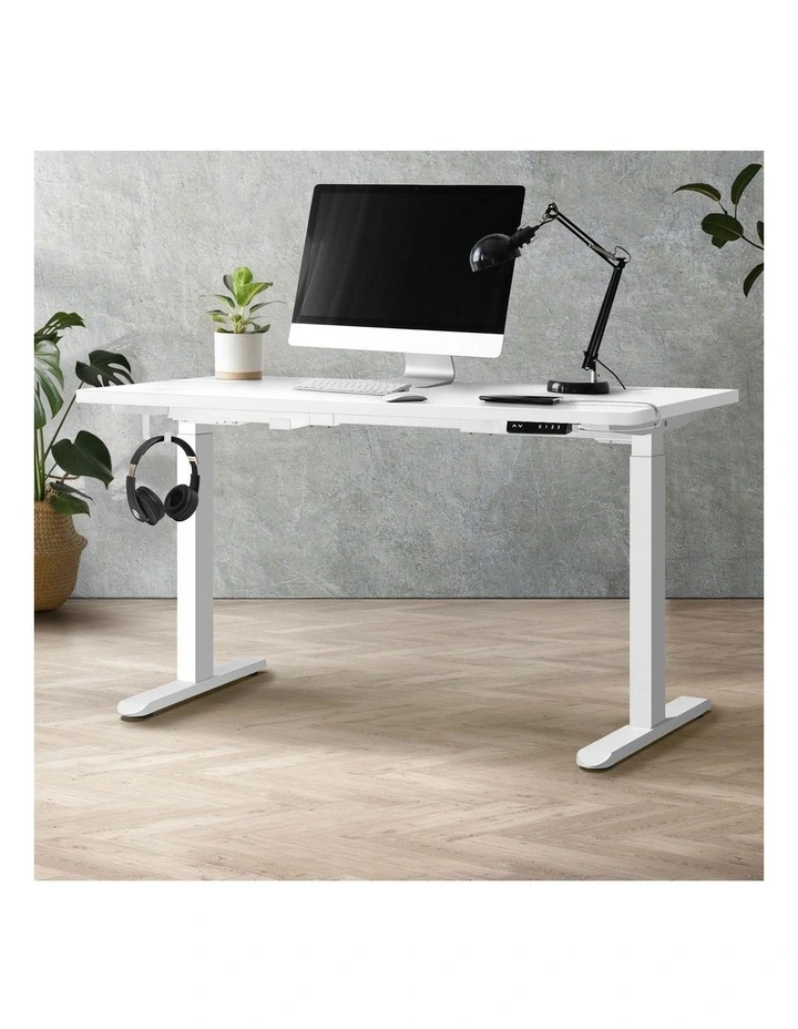 Oikiture Electric Standing Desk Dual Motor 140cm White Tabletop image 4