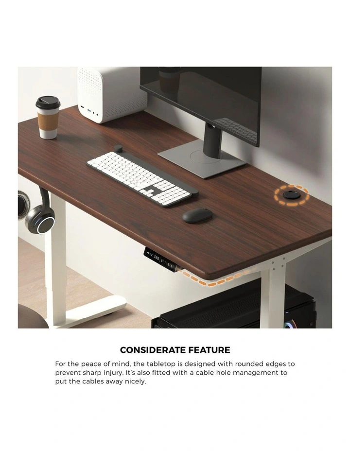 Oikiture Electric Standing Desk Single Motor 1.5m Walnut Tabletop image 6