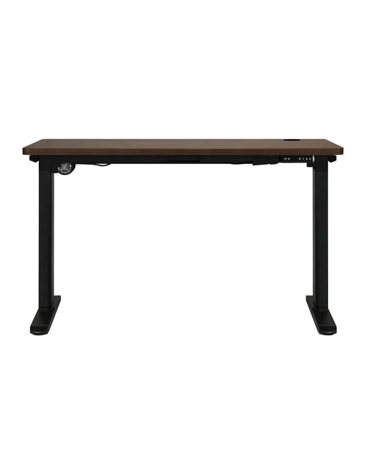 Oikiture Electric Standing Desk Single Motor 1.4m Walnut Tabletop image 2