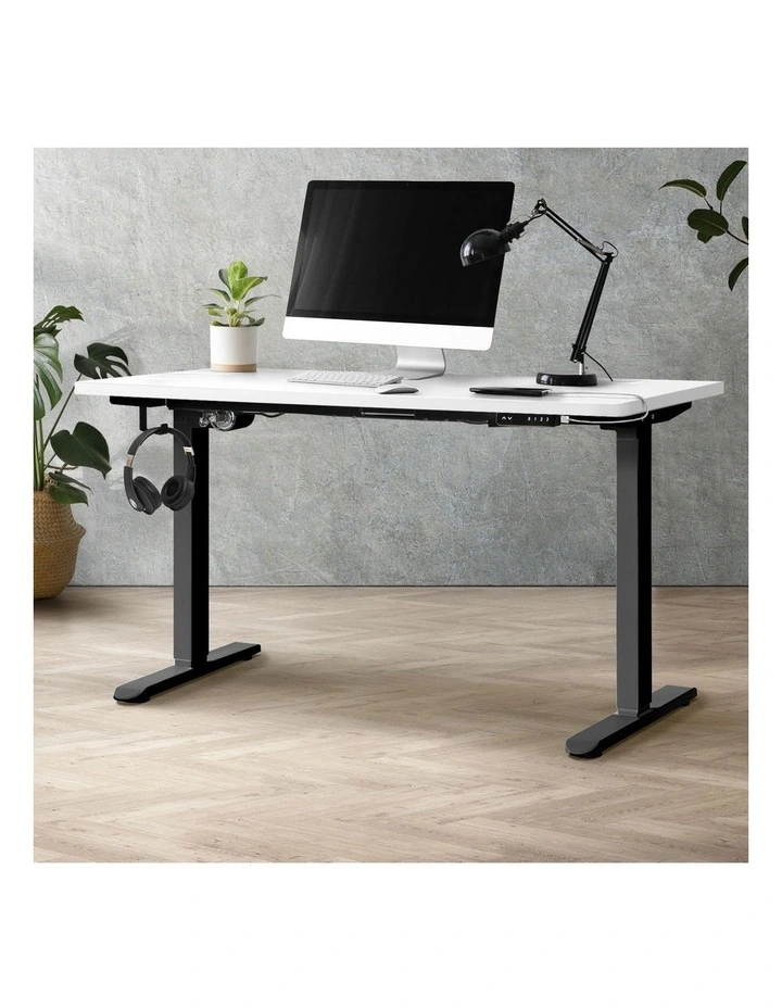 Oikiture Electric Standing Desk Single Motor 1.5m White Tabletop image 4
