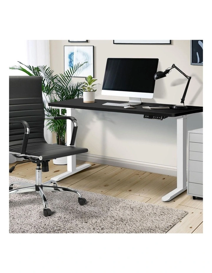 Oikiture Electric Standing Desk Dual Motor 140cm Black Tabletop image 5