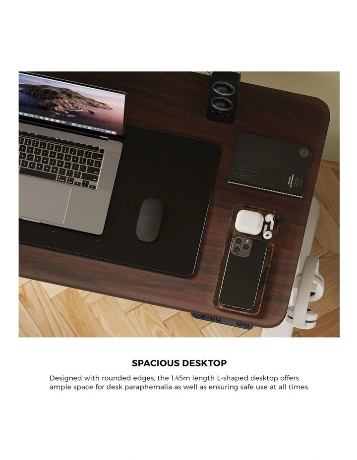 Oikiture L-shape Electric Standing Desk Single Motor 145CM image 6