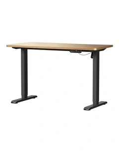 Oikiture Electric Standing Desk Single Motor 140CM OAK Tabletop