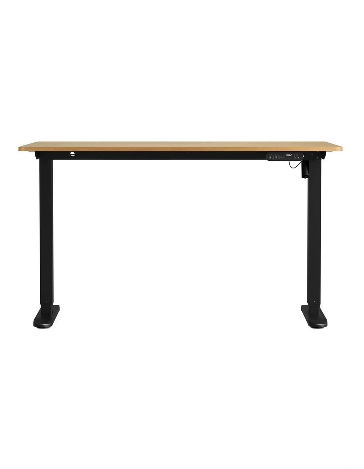 Oikiture Electric Standing Desk Single Motor 140CM OAK Tabletop image 2
