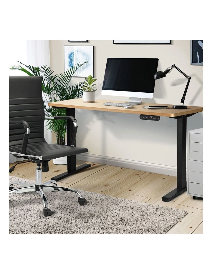 Oikiture Electric Standing Desk Single Motor 140CM OAK Tabletop image 5