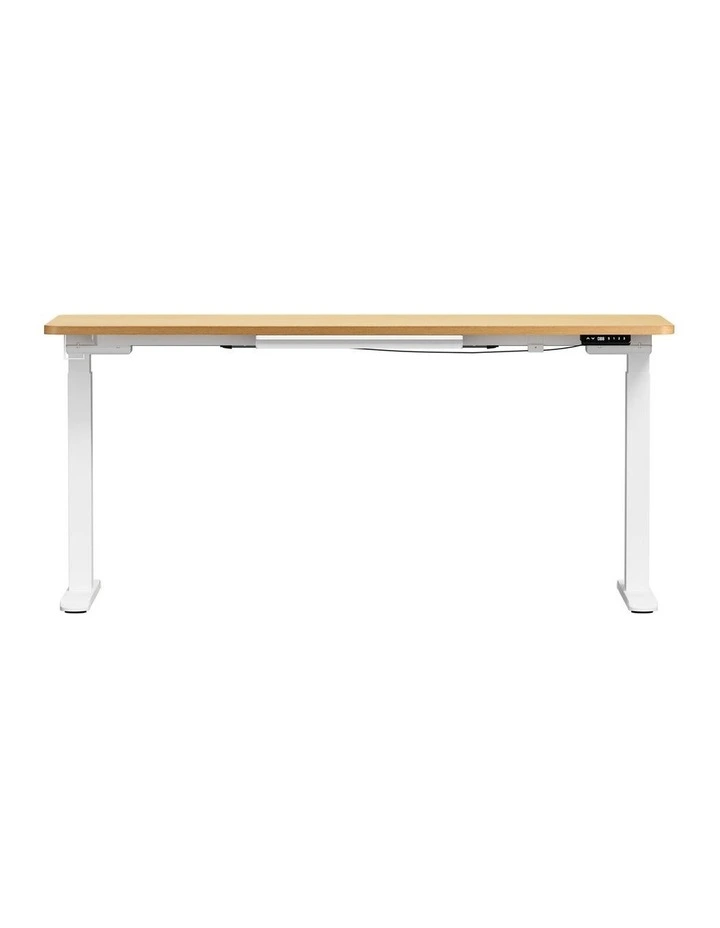 Oikiture 160cm Electric Standing Desk with Drawer Dual Motor White Oak image 2