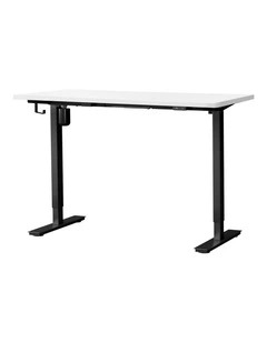 Oikiture Electric Standing Desk Single Motor 140cm White Tabletop