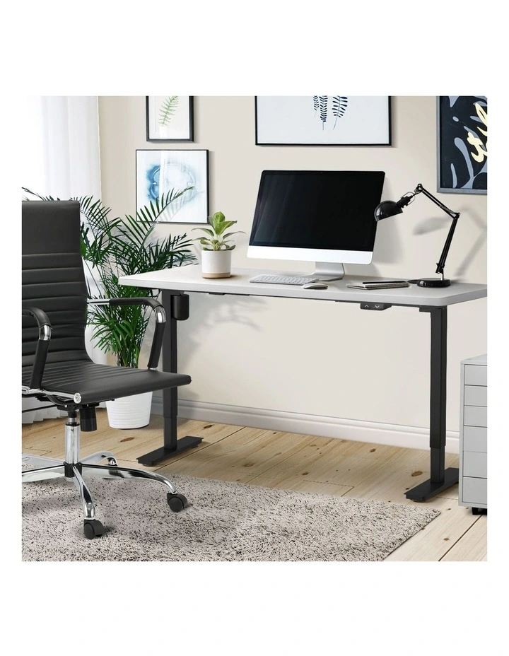 Oikiture Electric Standing Desk Single Motor 140cm White Tabletop image 5