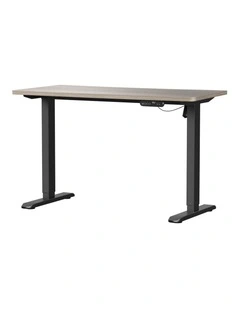 Oikiture Electric Standing Desk Single Motor 140CM Grey-Oak Tabletop