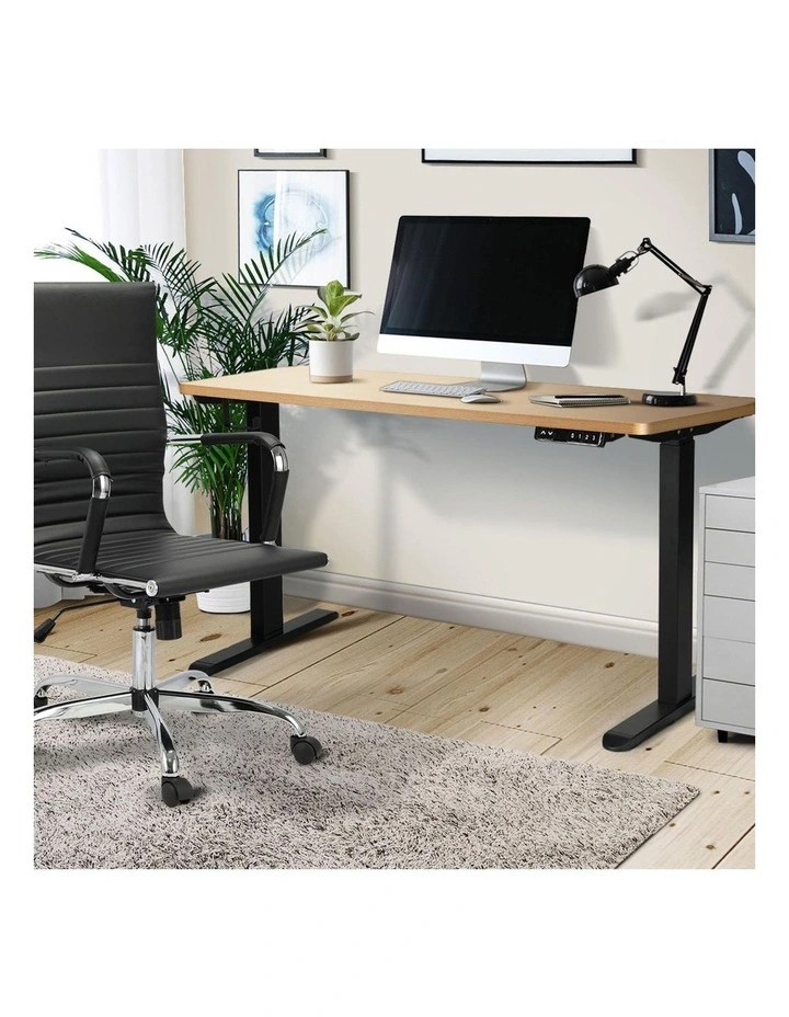 Oikiture Electric Standing Desk Dual Motor 160cm Oak image 5