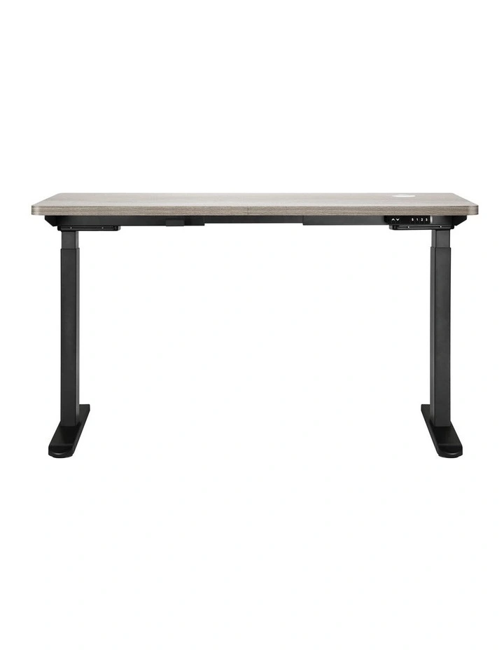 Oikiture 140cm Electric Standing Desk Dual Motor Grey-Oak Desktop image 2