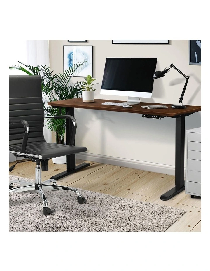 Oikiture Electric Standing Desk Single Motor 1.5m Walnut Tabletop image 5