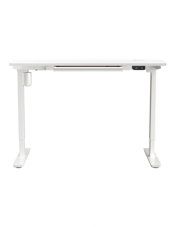 Oikiture 150cm Electric Standing Desk with Drawer Single Motor White image 2