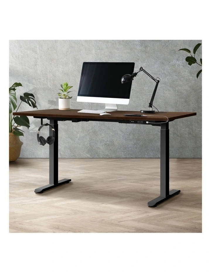 Oikiture Electric Standing Desk Dual Motor 140cm Walnut Tabletop image 4