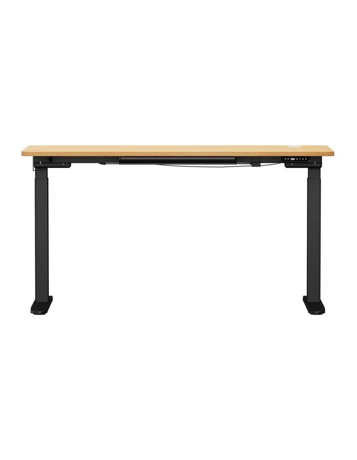 Oikiture 150cm Electric Standing Desk with Drawer Dual Motor Black Oak image 2