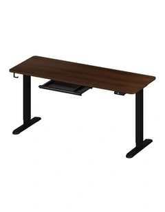 Oikiture 160cm Standing Desk With Drawer Motorized Adjustable Office Table Black